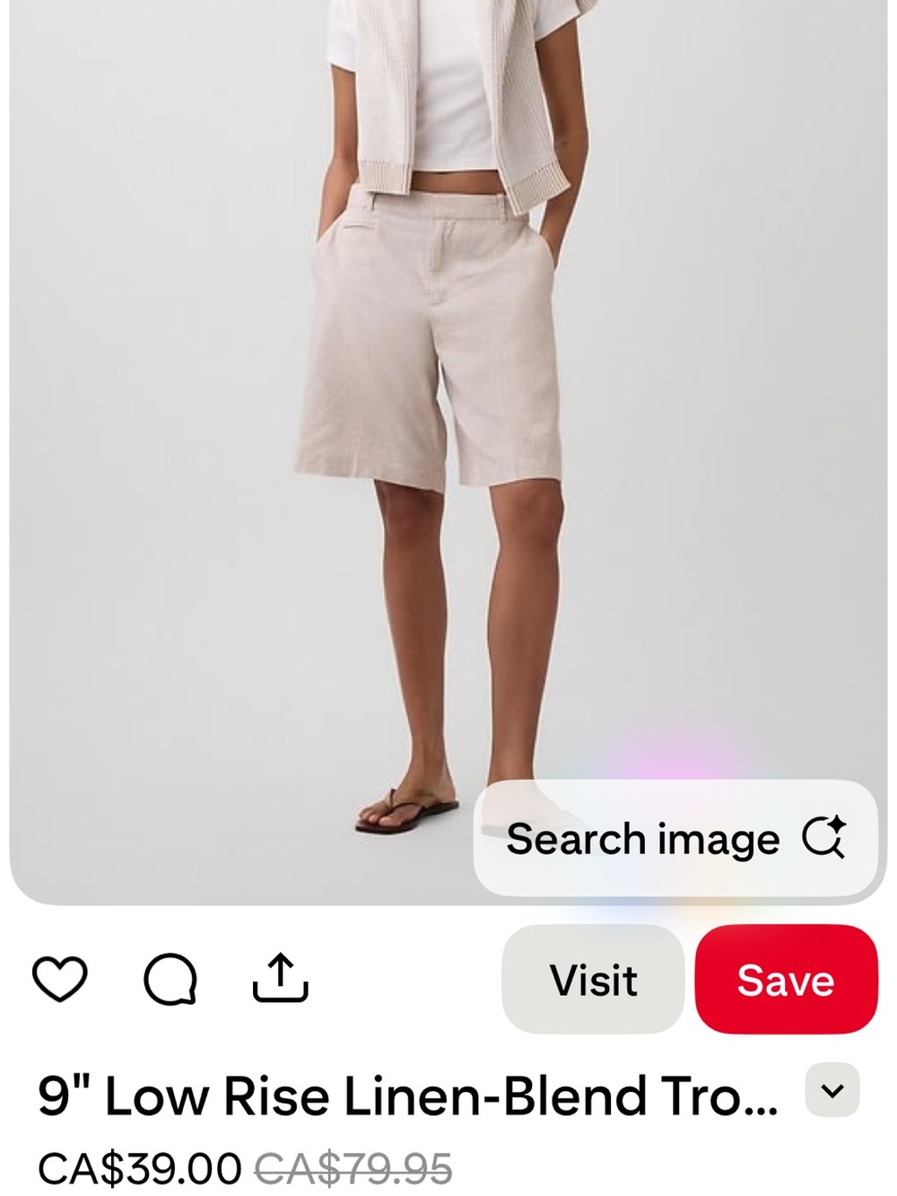 GAP Women's Linen-Blend Bermuda Shorts in Light Beige